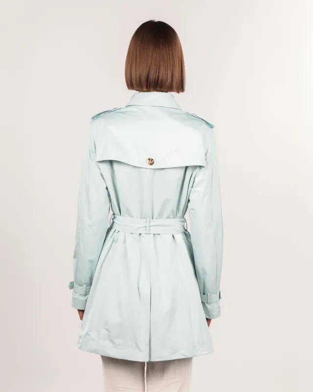 Trenchcoat einreihig Memory - Blauer Damen Trenchcoat